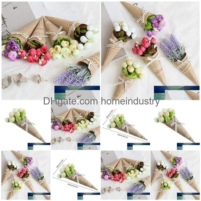 kraft paper design handmade daisy flowers artificial simulation flowers for wedding party home design bouquet decoration1