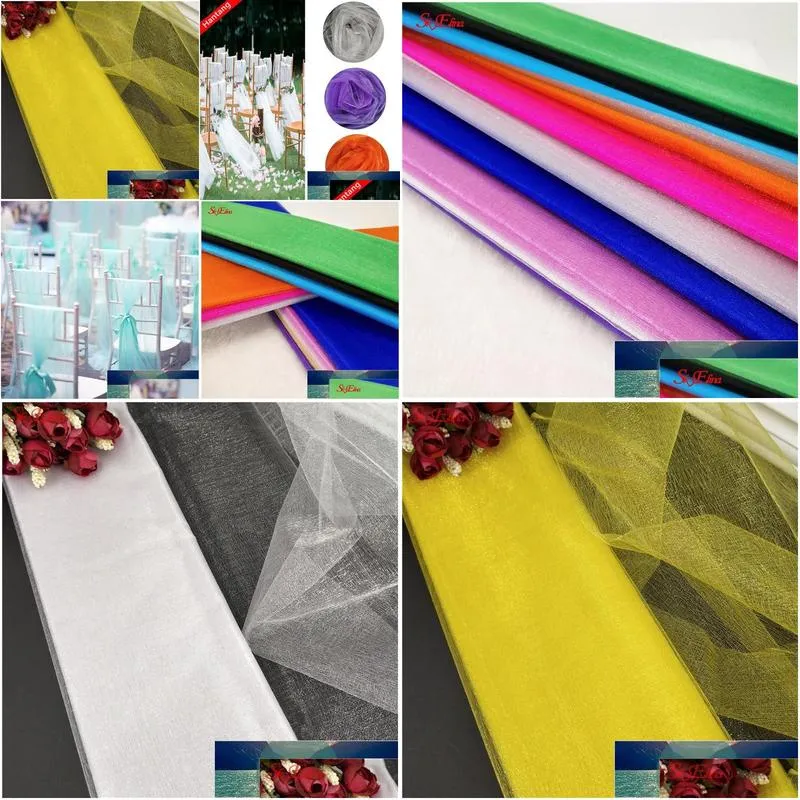 72cm x 10m crystal tulle organza sheer tissue tulle roll spool craft gauze tutu skirt marry party decoration 5zsh0152