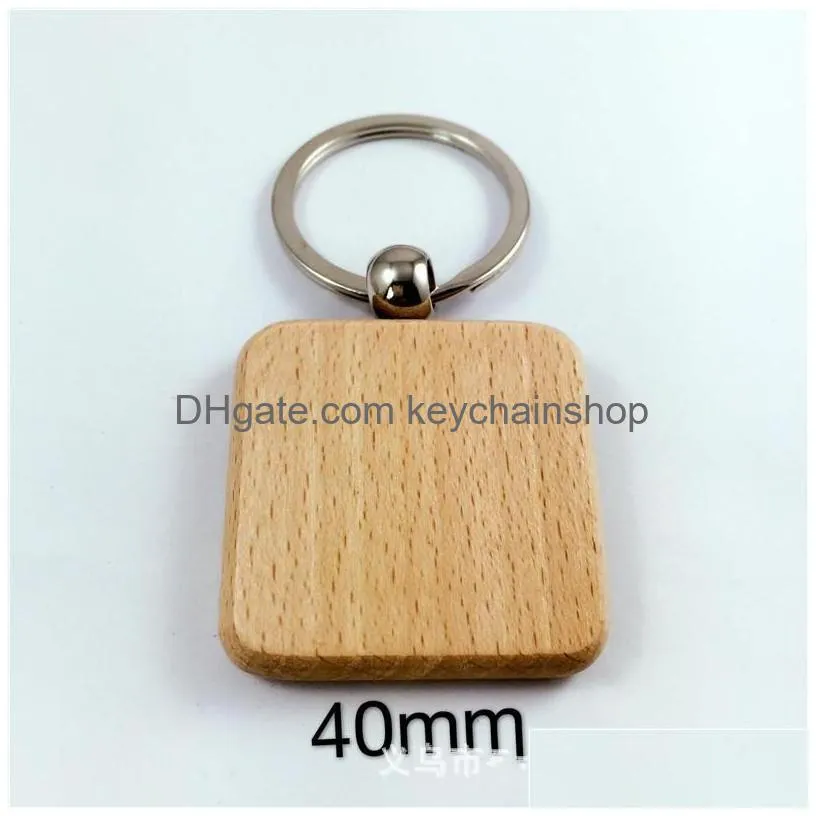 beech woody key buckle high fashion accessories keychain square circular ellipse small pendant woman man keyring wedding 1 5yr k2b