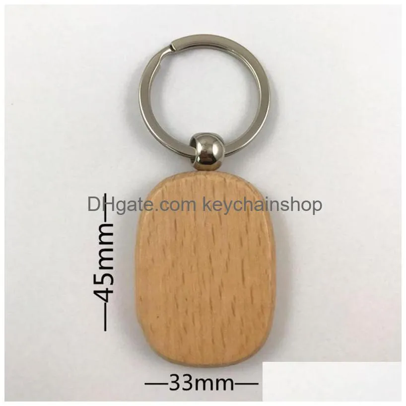 beech woody key buckle high fashion accessories keychain square circular ellipse small pendant woman man keyring wedding 1 5yr k2b