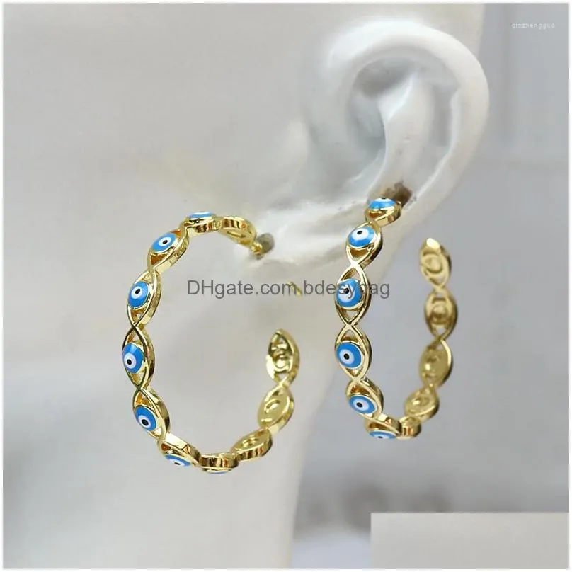 dangle earrings 10 pairs eyes zircon fashion jewelry gift round hoop for woment