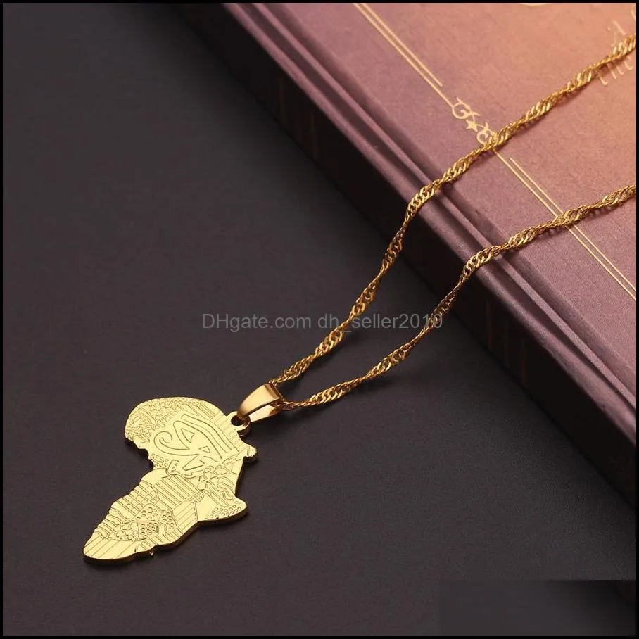 anniyo hiphop style africa map pendant necklaces gold color jewelry for women men african maps jewellery gifts