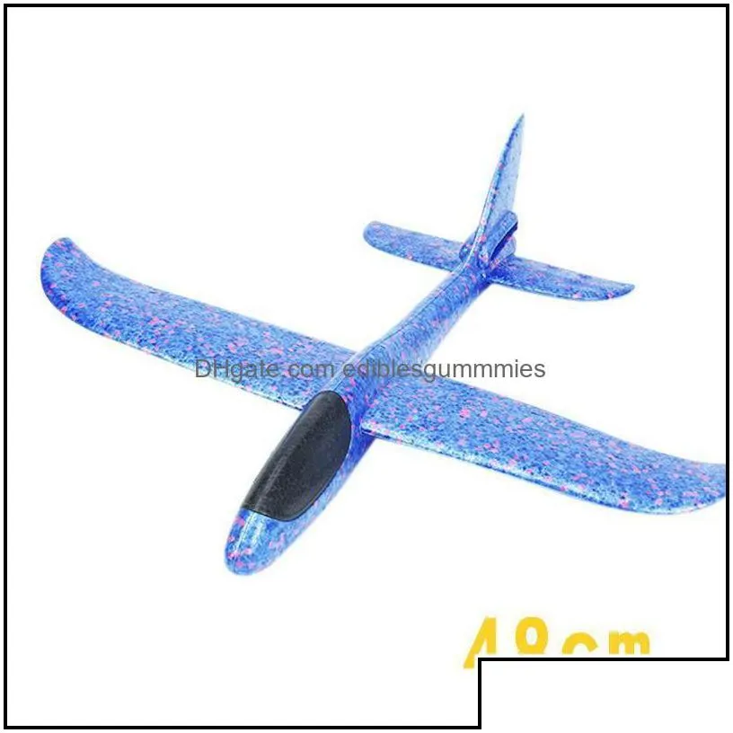 party favor diy hand throw led lighting up flying glider plane toys foam airplane model outdoor games flash luminous for children fy