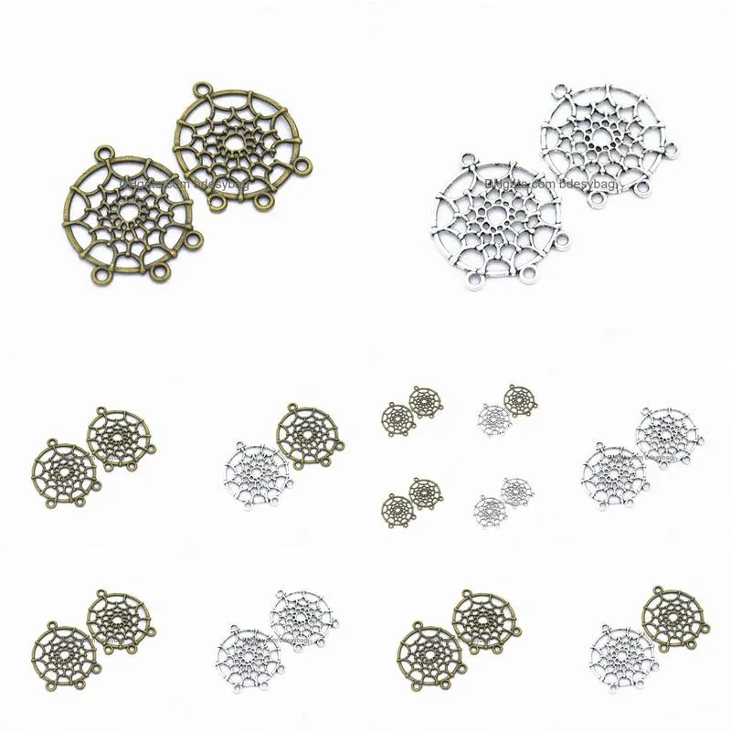 bulk 200 pcs/lot dream catcher chandelier charms pendants for jewelry making diy handmade craft 34x28mm