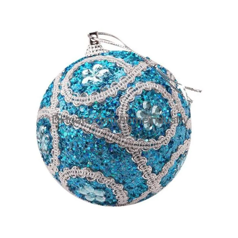 christmas ball rhinestone glitter baubles xmas balls tree ornament decoration 8cm 2s301