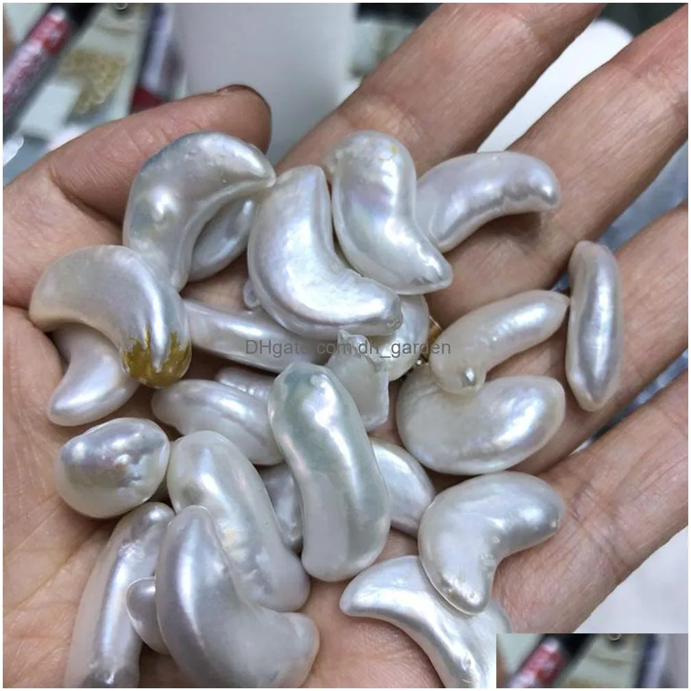 wholesale unique loose star/moon shape freshwater pearls natural color dyed color undrilled loose pearls