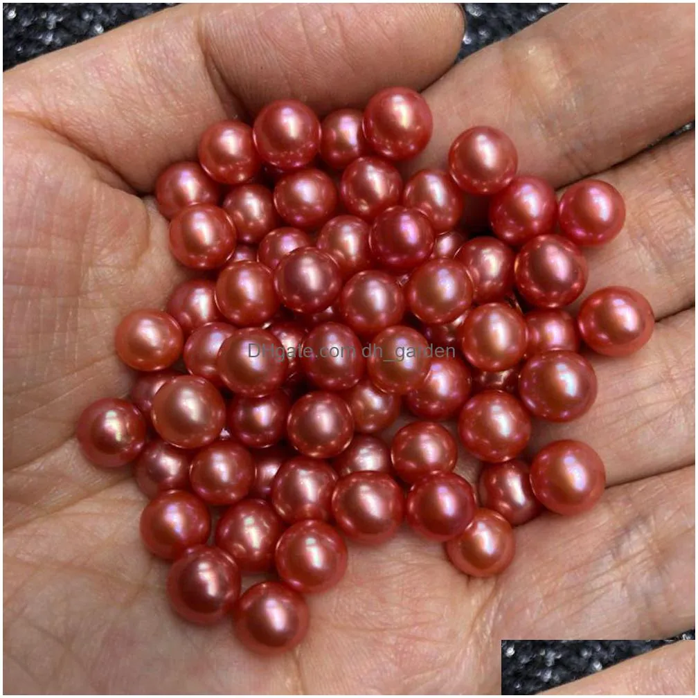 high luster loose round freshwater pearls without hole dyed color mix 28 different colors for jewelry diy