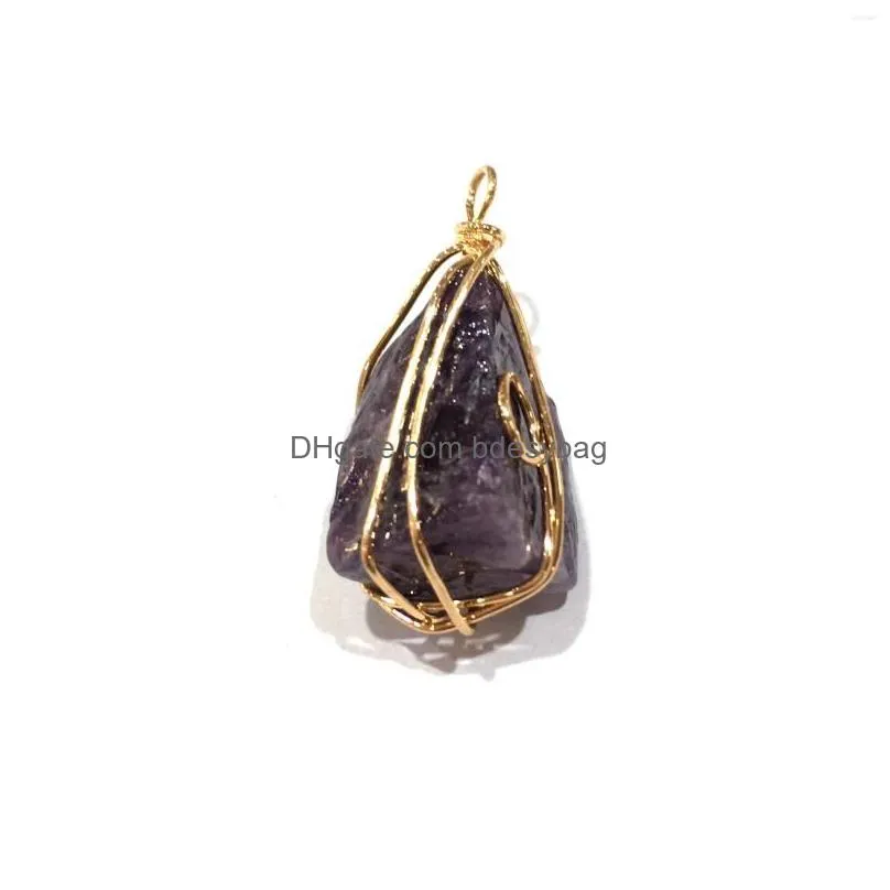 charms natural crystal pendant color winding for women jewelry necklace gift size 25x3525x40mm