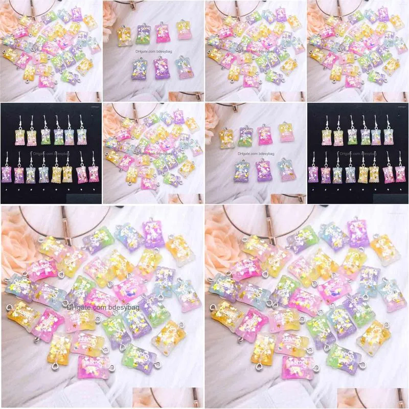 charms 10pcs 12 21mm cute mini sweet candy colorful for diy earrings necklace jewelry accessories finding