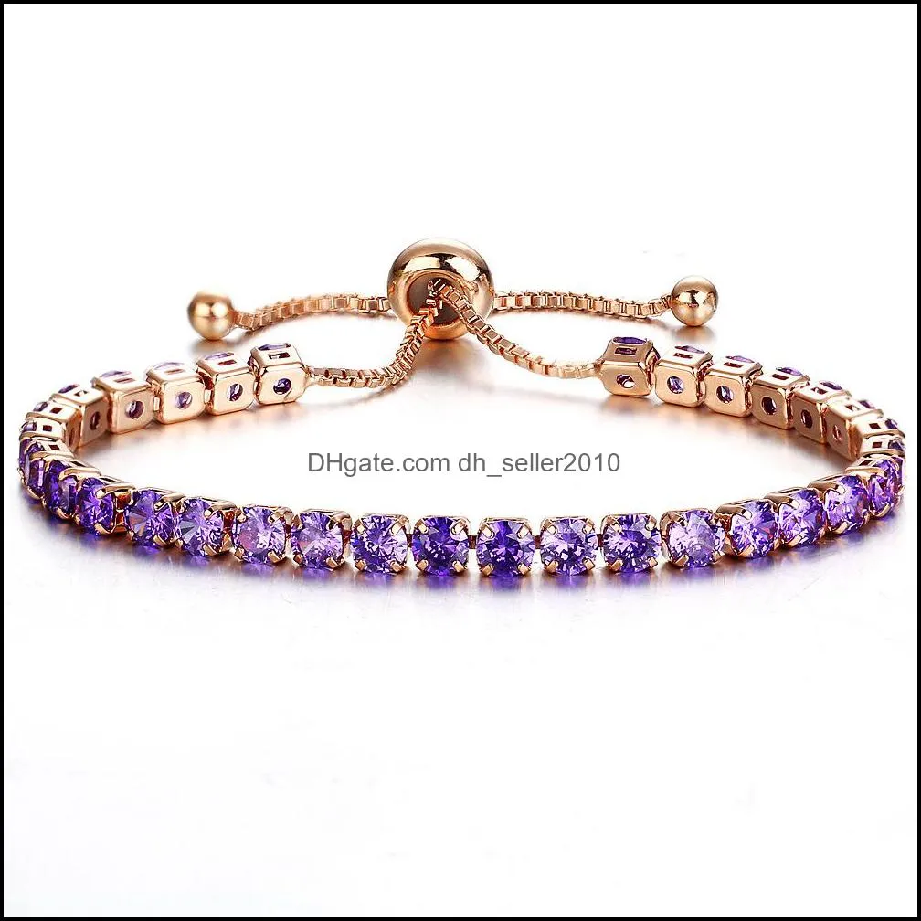 fashion sparkling crystal bracelet for lady gold full drill single row bracelet for girls birthday gift