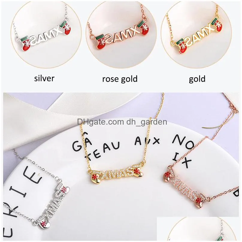 2019 high quality sterling silver s925 christmas necklace pendant for christmas gifts silver/gold color shipping