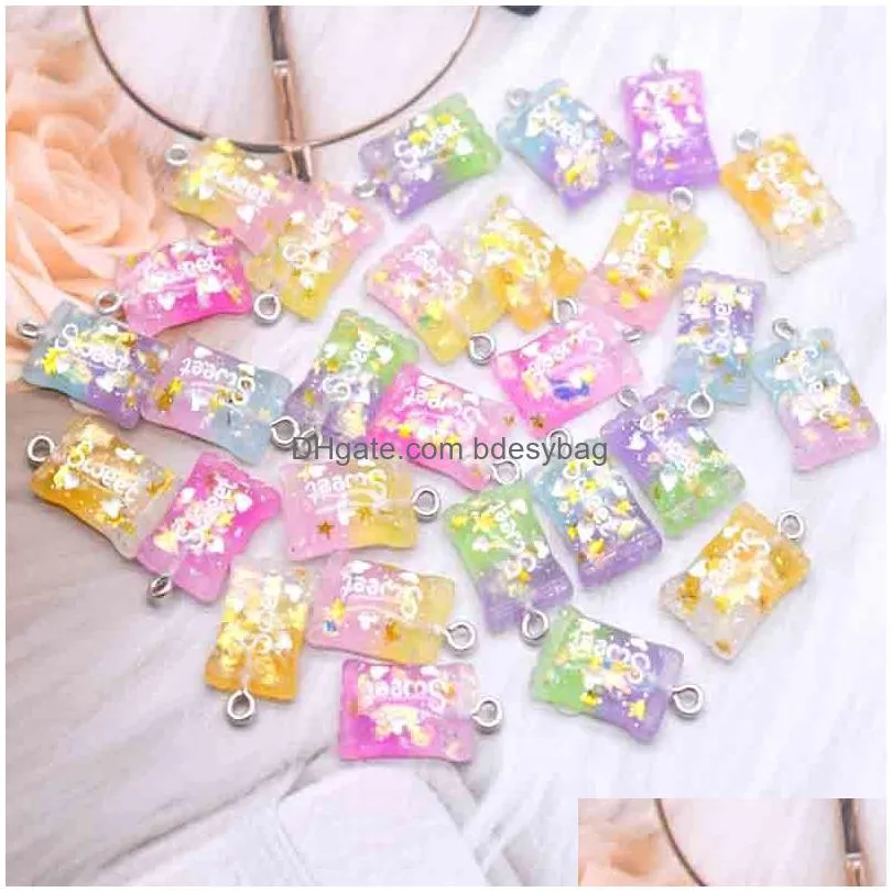 charms 10pcs 12 21mm cute mini sweet candy colorful for diy earrings necklace jewelry accessories finding