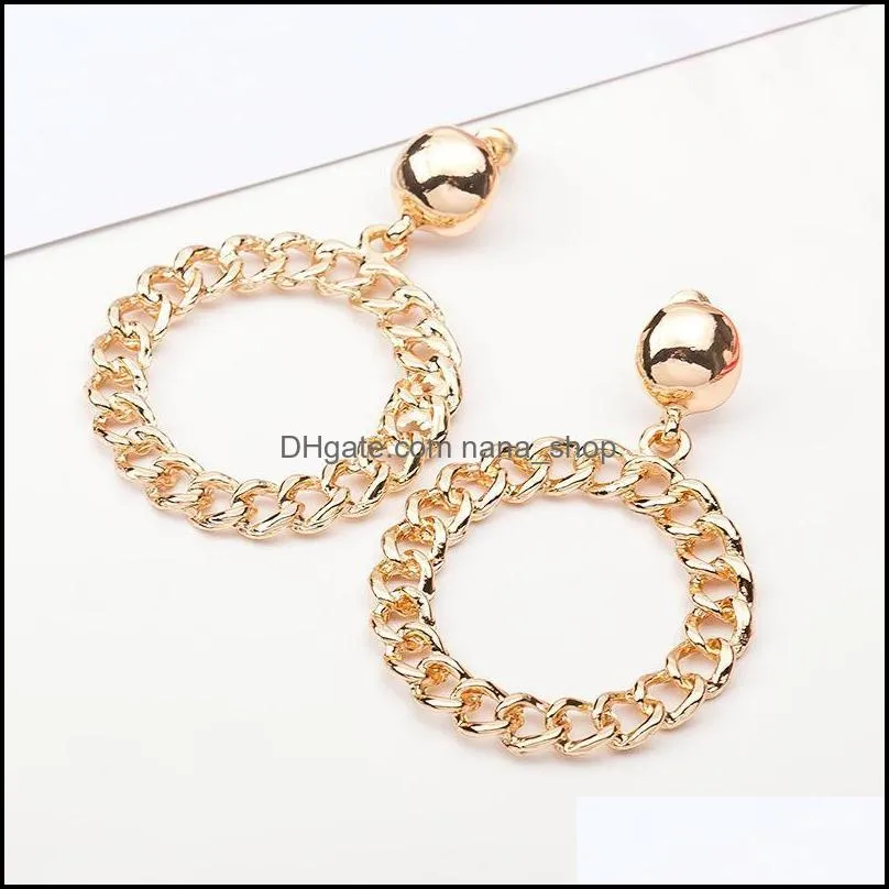 circle stud earring for women fashion jewelry for women girl gift statement earrings exquisite circle earrings