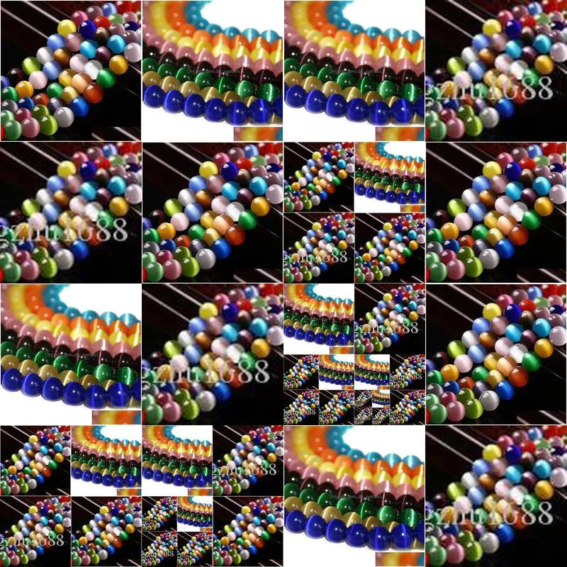 8mm natural stone chatoyant cats eye stone cymophane beads round loose bead opals glass ball 4 6 8 10 12mm jewelry bracelet making