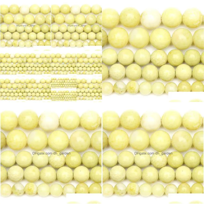 8mm natural stone lemon jaspers loose beads 6 8 10 12mm pick size for jewelry making yoga bracelet