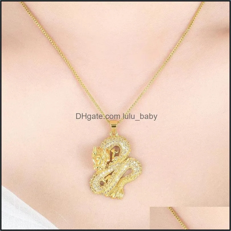 dragon pendant necklace mascot jewelry lucky symbol gift auspicious dragon pendant necklace