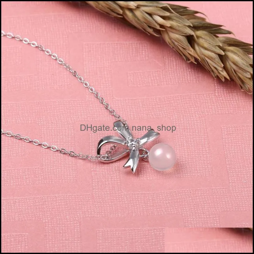 korean version of the jewelry with diamonds jade necklace net red with the bow ruby chalcedony green agate female crystal pendant