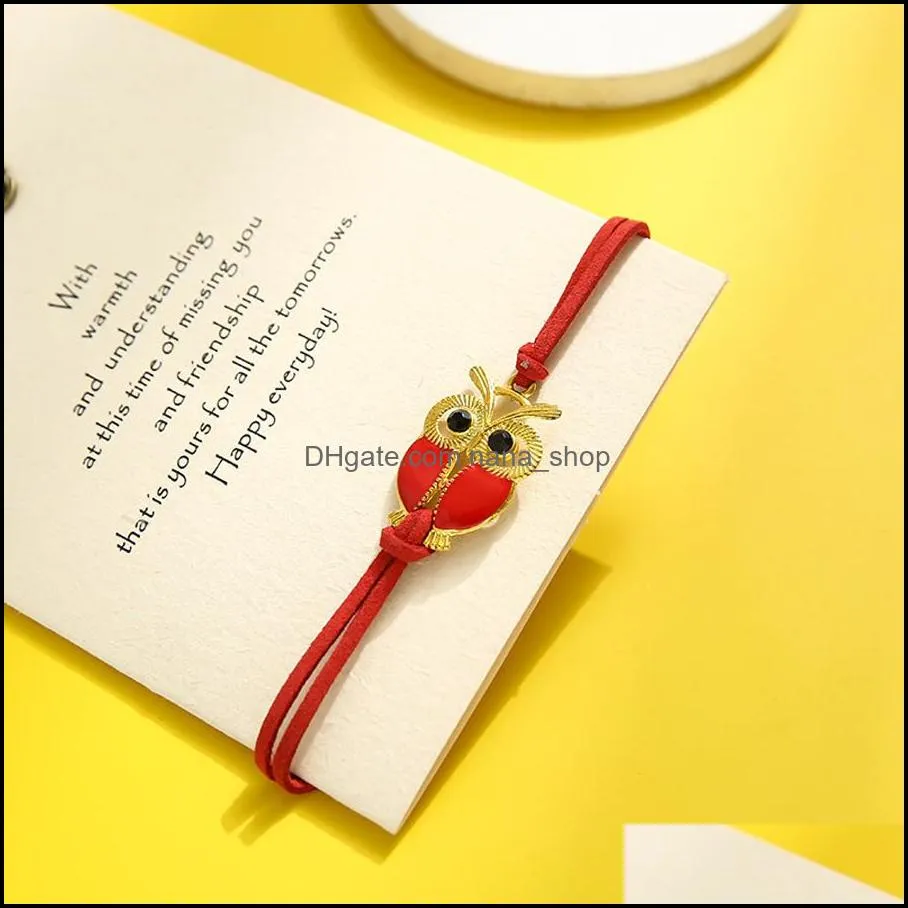 owl red flannelette bracelet creative elegant womens party accessories fashion cute girl jewelry gifts