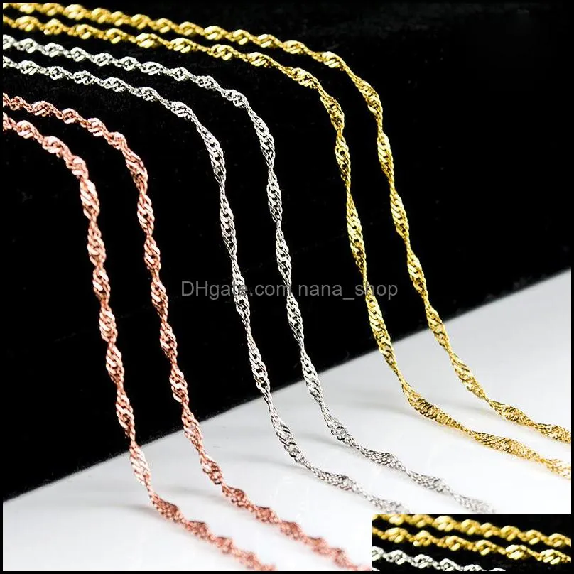 gold chain necklaces collare trendy men wave clavicular chain party gift rose gold/gold/silver color necklace men link chain jewelry