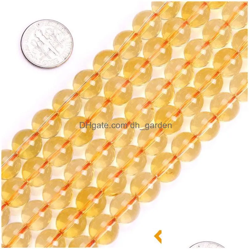 8mm round citrin beads selectable size 2/3/4/6/8/10/12/14mm diy loose beads for bracelet making strand 15