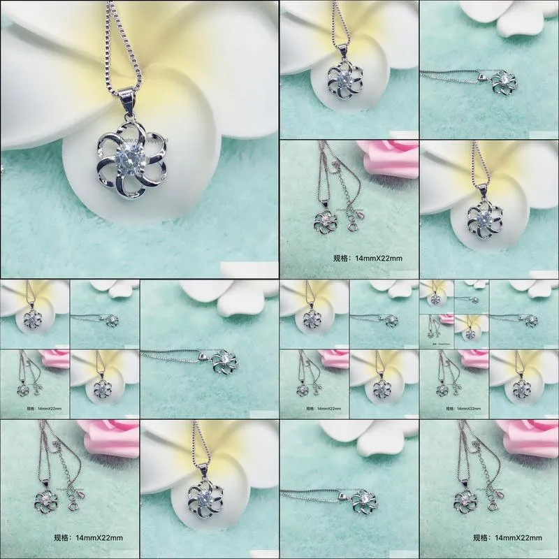 flower pendant necklace for women wholesale sweater christmas gifts long chains necklaces plated silver necklaces