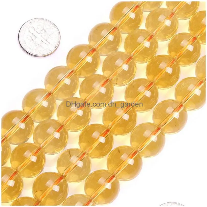 8mm round citrin beads selectable size 2/3/4/6/8/10/12/14mm diy loose beads for bracelet making strand 15