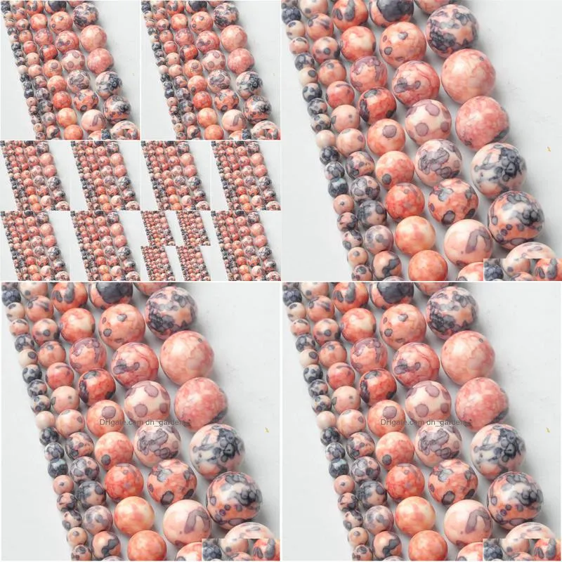 8mm natural dots rainbow stones round spacer loose beads for necklace bracelet charms jewelry making 4mm 6mm 8mm 10mm 12mm