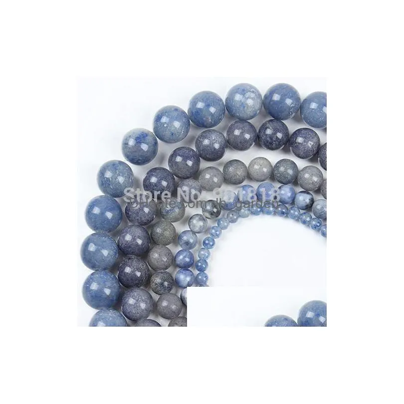 8mm blue aventurine natural round loose spacer stone beads 40cm strand 4 6 8 10 12mm for diy bracelets bangle jewelry making