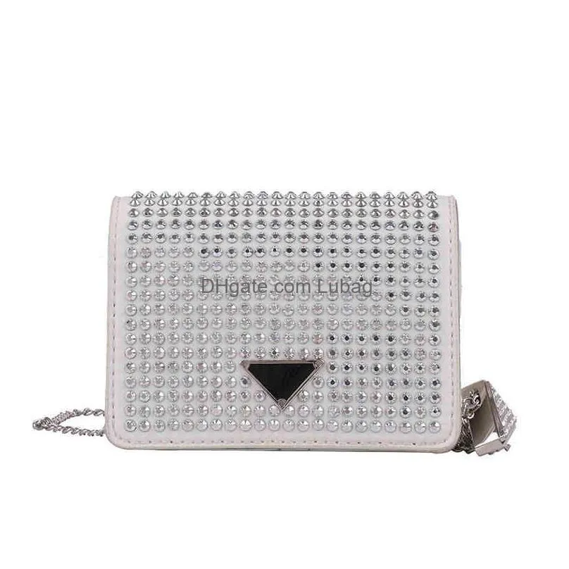 handbag trendy sense lipstick womens chain diamond studded single messenger armpit portable factory wholesale 70 off