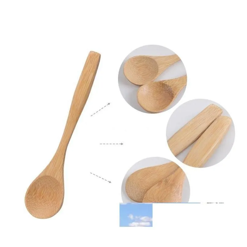 5.1inch wooden spoon ecofriendly japan tableware bamboo scoop coffee honey tea spoon stirrer
