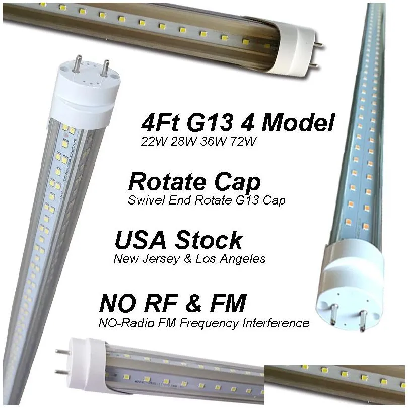 4ft led tubes lights 36w 3600lm high bright t8 light bulbs 6000k daylighs require ballast bypassing double ended power clear cover fluorescent replacement
