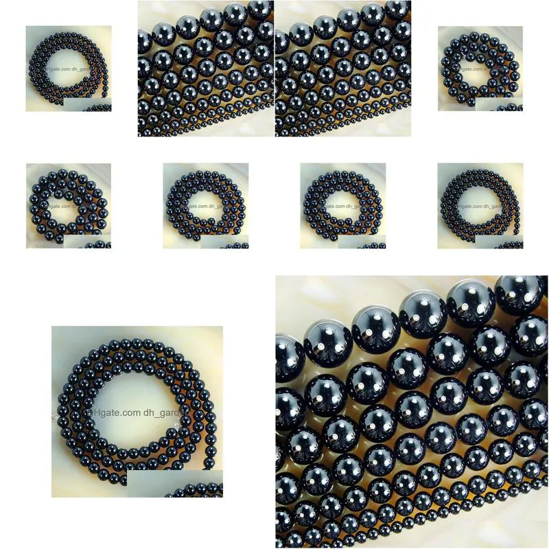 8mm wholesale natural stone beads smooth round black agates onyx loose beads for jewelry making pick size 4 6 8 10 12 14 mm