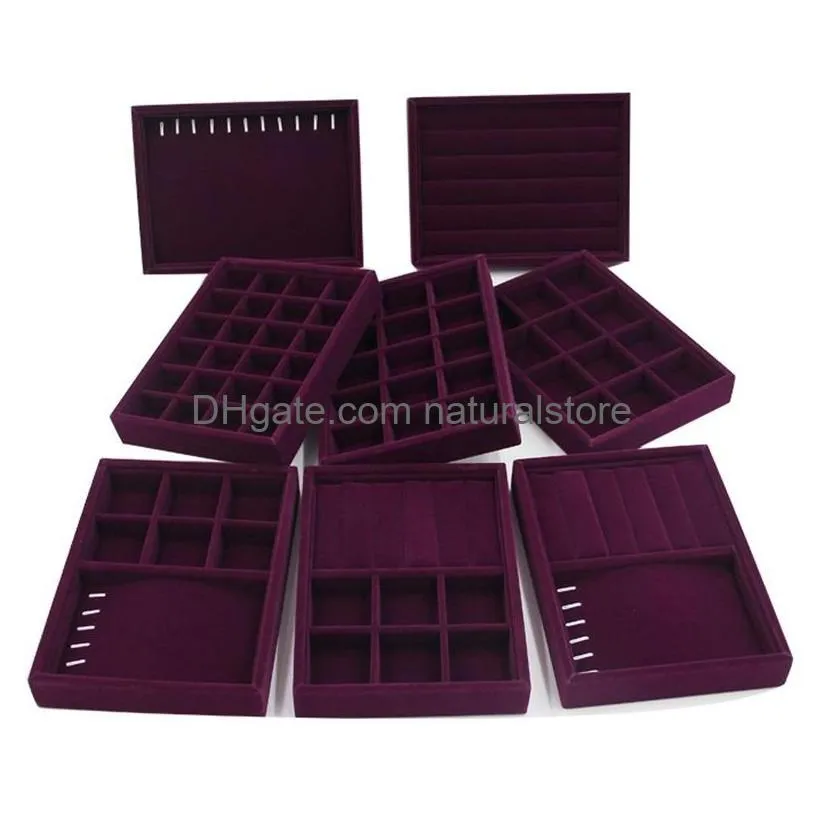 upscale purple velvet jewelry display tray jewelry box rings necklace earring bracelets tray jewelry organizer 0fur9 1159 q2