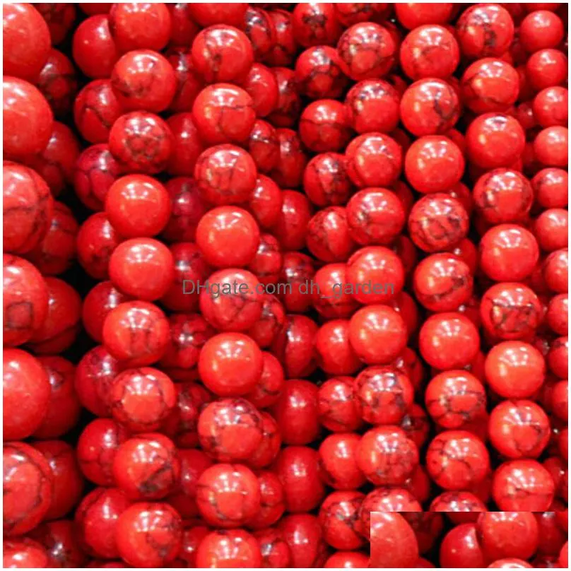 4mm 6mm 8mm 10mm 12mm bulk natural red stones round spacer loose beads for necklace bracelet charms jewelry making