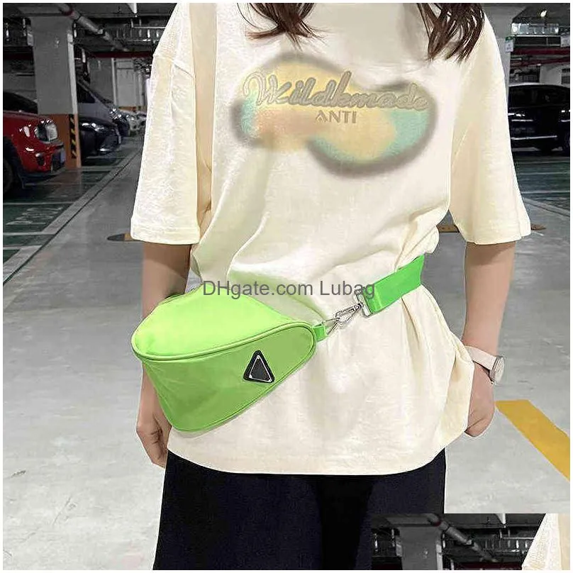fashion bag leisure triangle messenger single shoulder chest sports style waist bag trend simple and versatile solid color