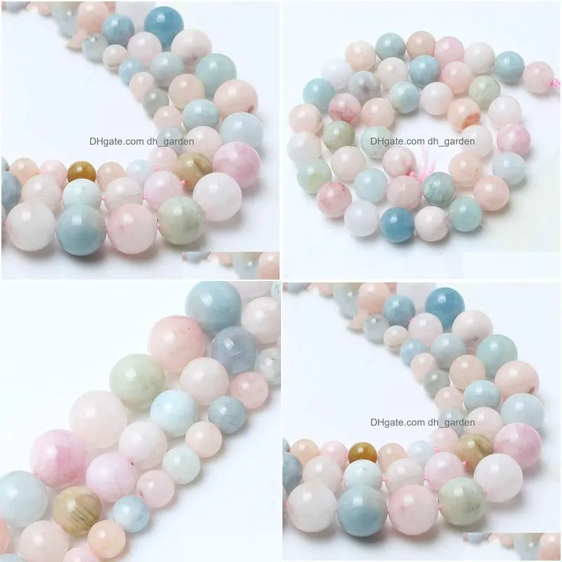 8mm natural stone beads colorful morganite stone round loose beads for jewelry making 15inche/strand diy bracelet necklace