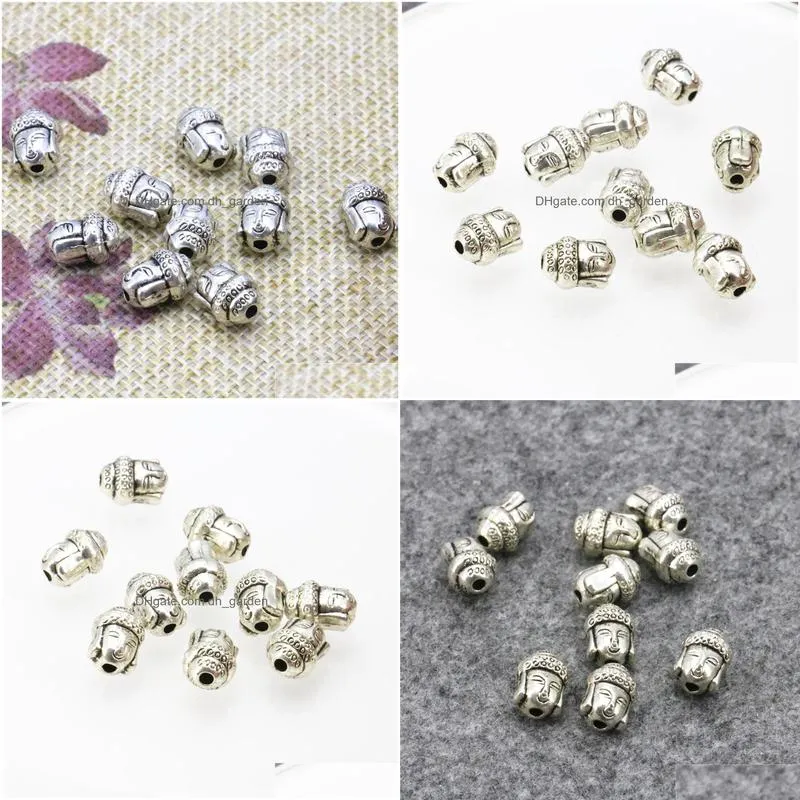 metal jewelry findings 10pcs copper buddha head shaped lucky diy loose beads accessories parts crafts making design 7x10mm