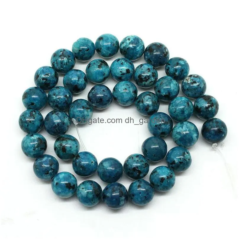 8mm natural blue spot stone 6/8/10/12mm round loose beads 15.5inch/strand pick size diy bracelet