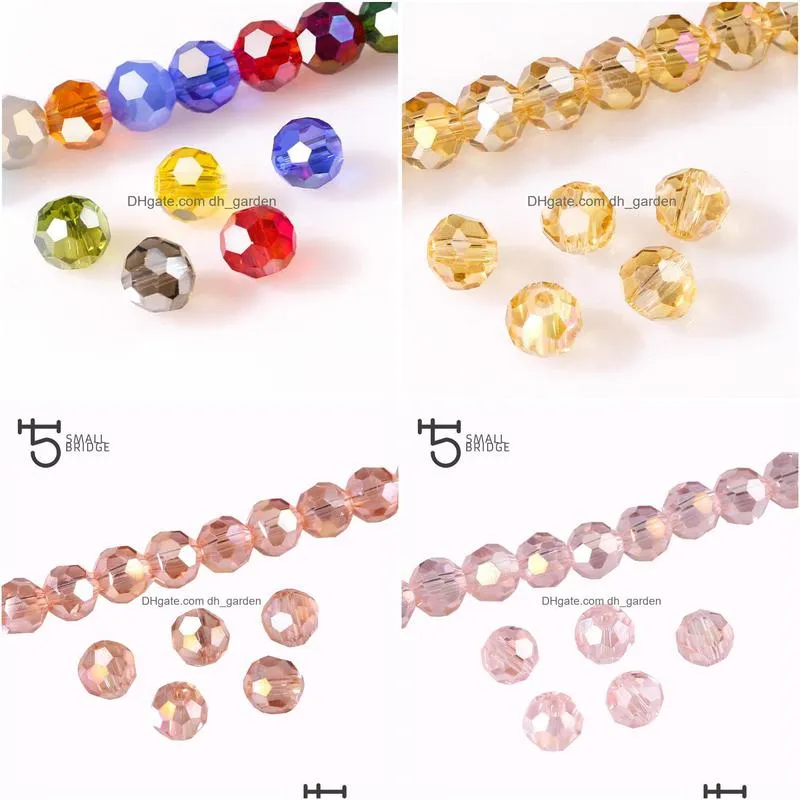 3 4 6 8 mm crystal cut glass round beads cristal faceted beautiful transparent strand beads diy components for needlework