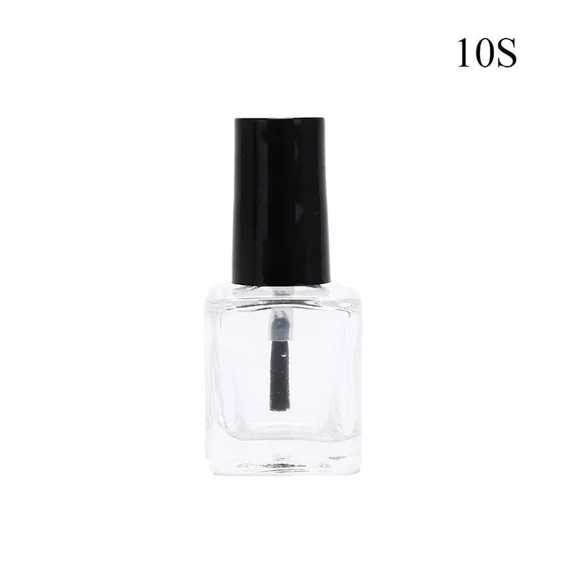 storage bottles jars transparent glass empty nail polish bottle with brush cosmetic containers 10ml 15ml high quality