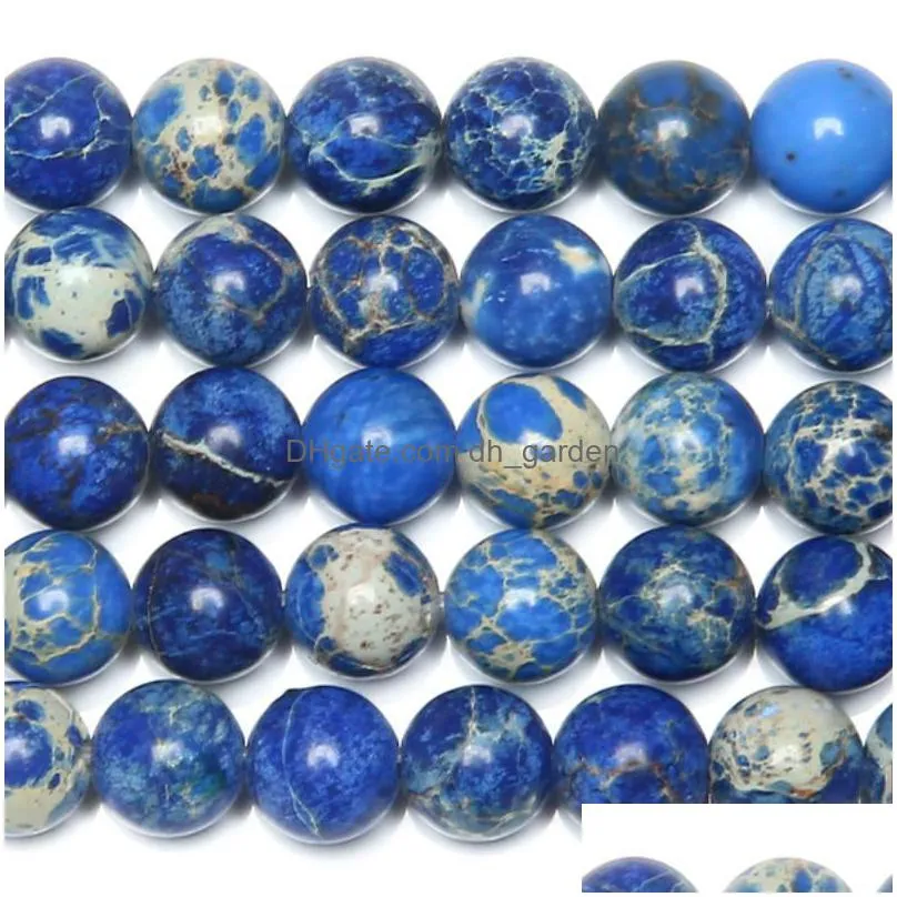 8mm 15 natural stone blue sea sediment turquoises imperial jaspers round loose beads 6 8 10 12mm pick size