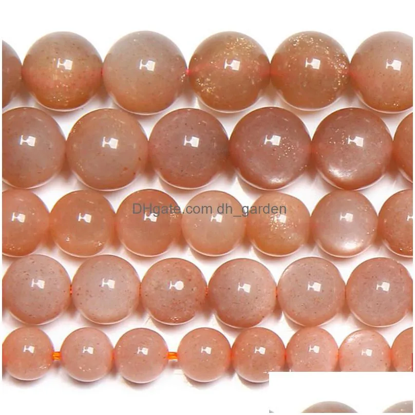 8mm natural peach sunstone round loose beads 15 strand 6 8 10mm pick size for jewelry making
