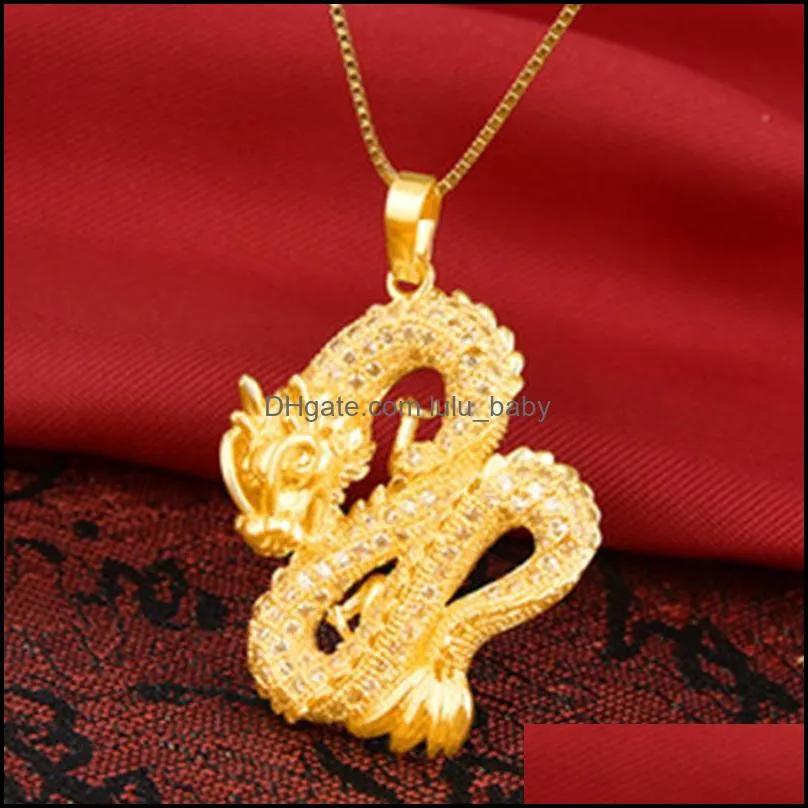 dragon pendant necklace mascot jewelry lucky symbol gift auspicious dragon pendant necklace