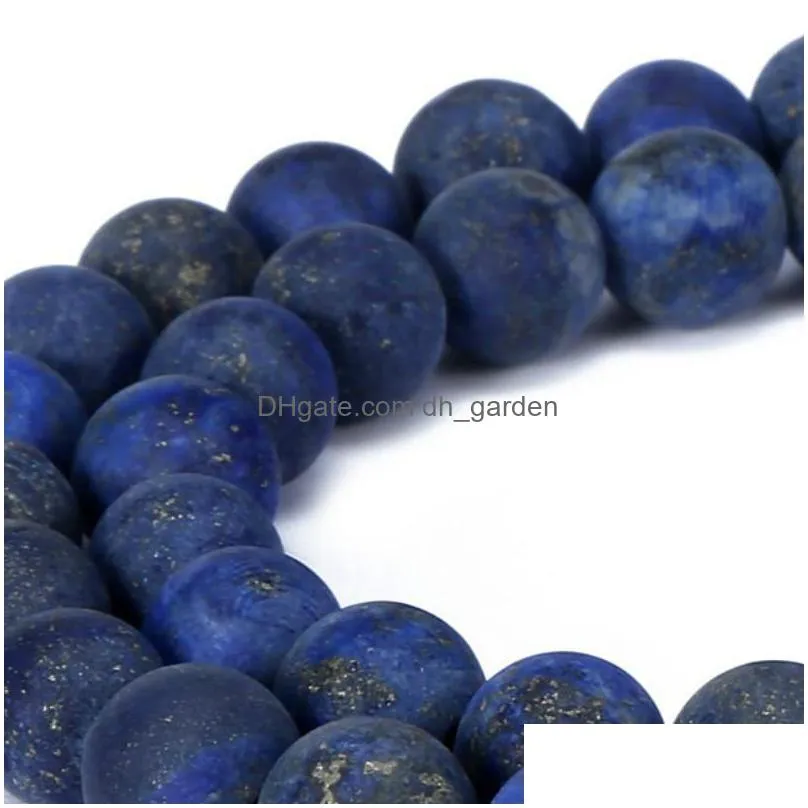 8mm fctory price 4 6 8 10 12 mm natural stone dull polish matte lapis lazuli round loose beads jewelry making diy