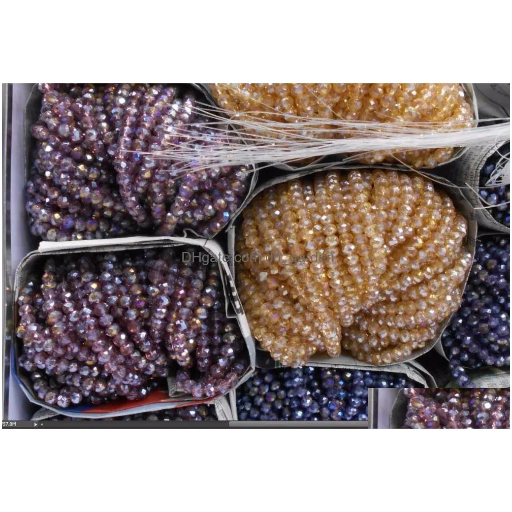 new ab color 6mm 100piece/lot rondelle glass crystal stand beads wholesale