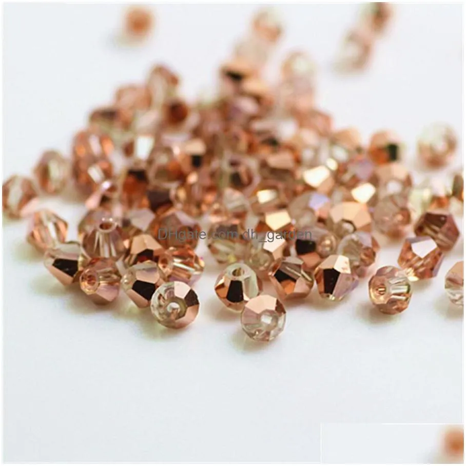 sale red copper color 100pcs 4mm bicone austria crystal beads charm glass bead loose spacer bead for diy jewelry making