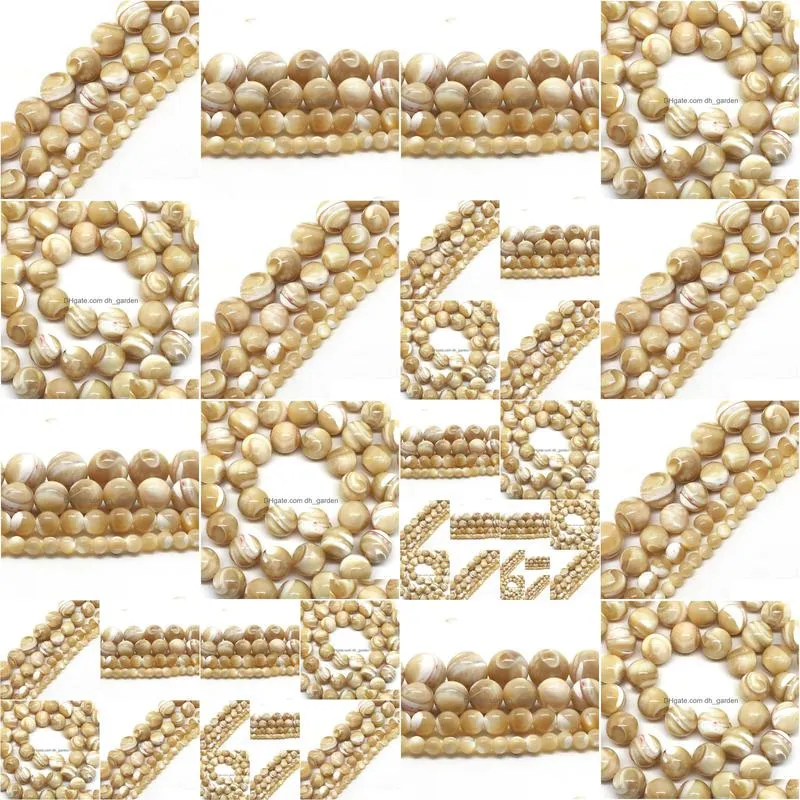 8mm natural trochus shell stone 4/6/8/10 mm round loose beads 15inches/strand for women jewelry making diy bracelet necklace