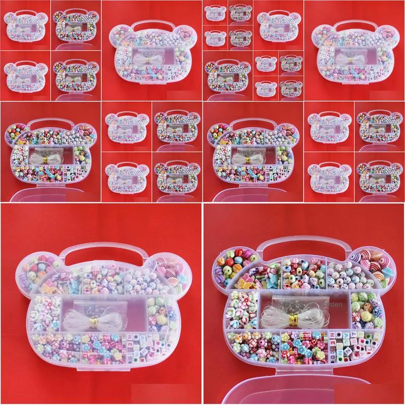 new plastic acrylic beads fun for kids diy bracelet necklace loom beads kit pvc family set