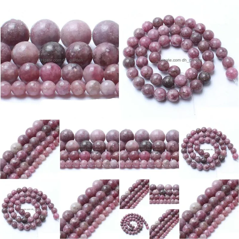 8mm natural stone beads lepidolite round loose beads for jewelry making 4/6/8/10mm 15.5inches diy bracelet shipping