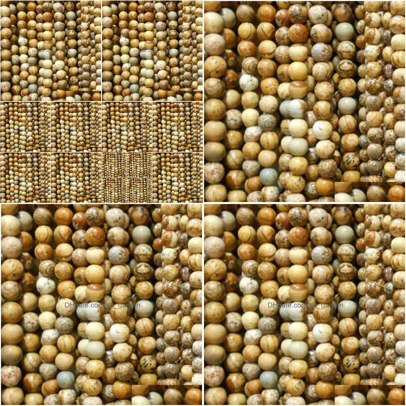 8mm natural brown dots striped stones round spacer loose beads for necklace bracelet charms jewelry making